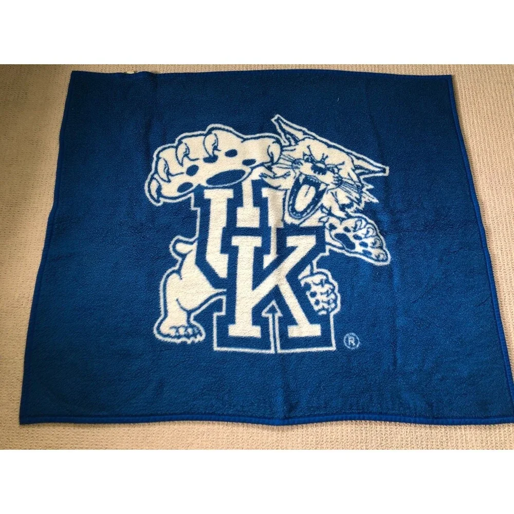Kentucky Wildcats Biederlack Acrylic Throw Blanket Blue White 56x50